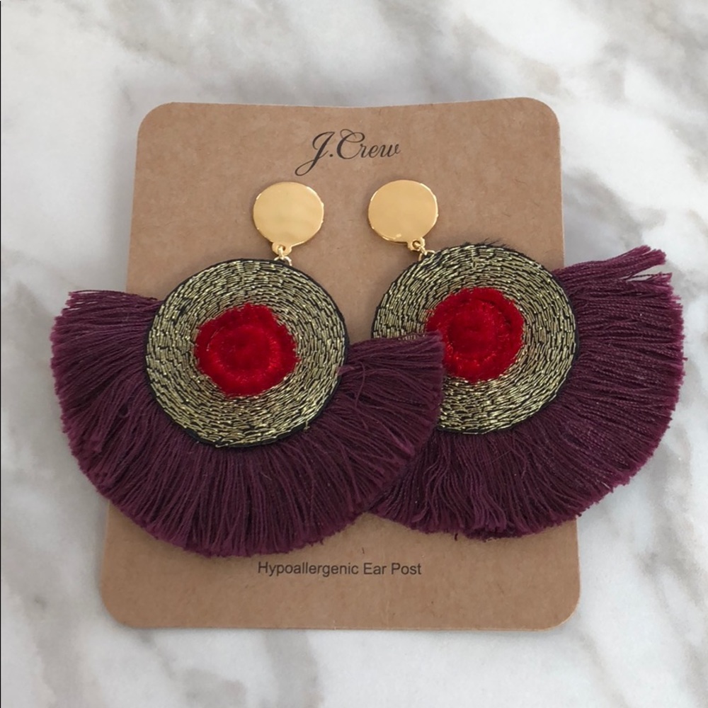 NWT J Crew Fringe Stitched Earrings